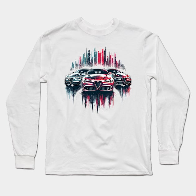 Alfa Romeo Stelvio Long Sleeve T-Shirt by Vehicles-Art